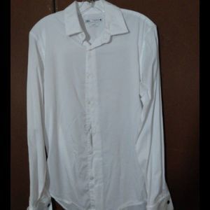 ZARA MAN SLIM FIT BUTTON UP SHIRT WHITE MEDIUM